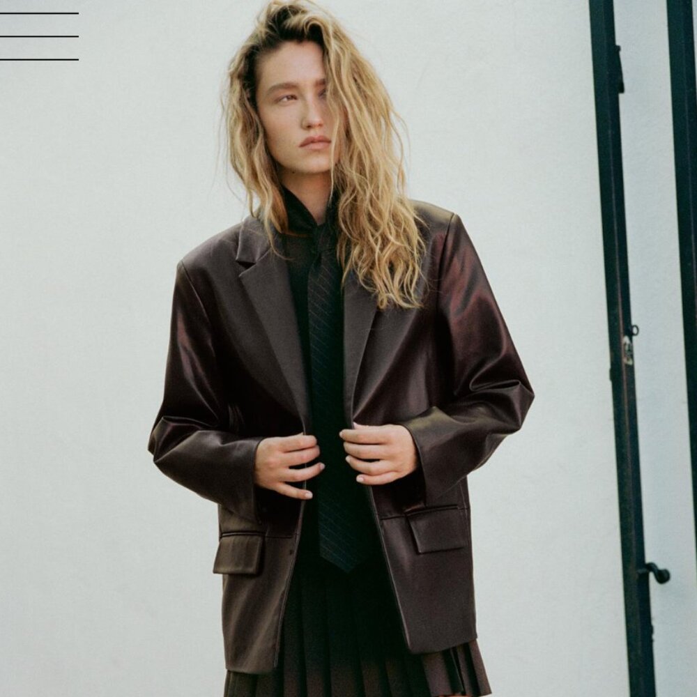 Zara Vegan Leather Blazer Orig. $99.90